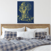 Kunstcanvas met anatomische wand van hoofd en nek canvas afdruk (Insitu (Slaapkamer))