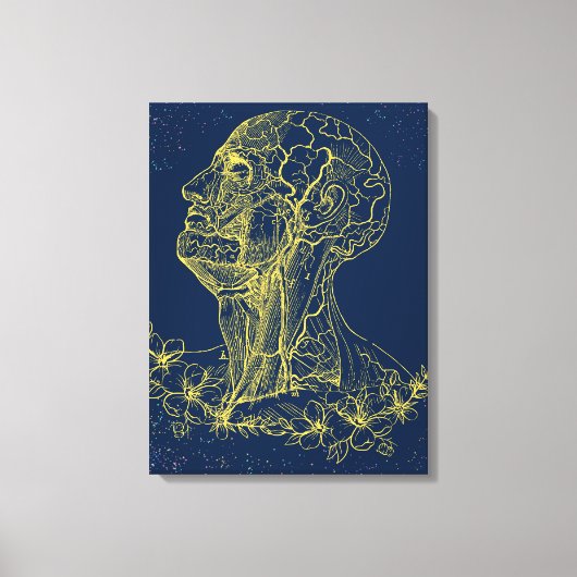 Kunstcanvas met anatomische wand van hoofd en nek canvas afdruk (Voorkant)