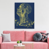 Kunstcanvas met anatomische wand van hoofd en nek canvas afdruk (Insitu (Woonkamer))