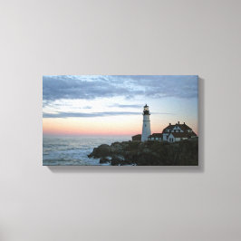Kunstcanvas met vuurtoren van Portland Canvas Afdruk