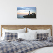 Kunstcanvas met vuurtoren van Portland Canvas Afdruk (Insitu (Slaapkamer))