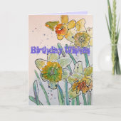 Kunstcard voor de Waterverf van gele Daffodil-lent Kaart (Voorkant)