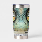 Kunstcollage dame 4 geïsoleerde drinkbeker (Rechts)