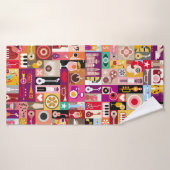 Kunstcollage, muzikale illustratie. Patchwo Badhanddoek (Badhanddoek)