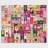 Kunstcollage, muzikale illustratie. Patchwo Cadeaupapier (Vlak)