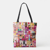 Kunstcollage, muzikale illustratie. Patchwo Tote Bag (Achterkant)