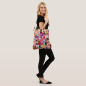 Kunstcollage, muzikale illustratie. Patchwo Tote Bag (Op model)
