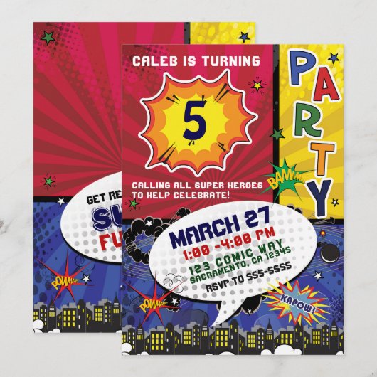 Kunstdag Pop komiek Kaart (Voorkant / Achterkant)