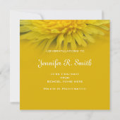 Kunstdandelion bloeiende gele graduatie kaart (Achterkant)