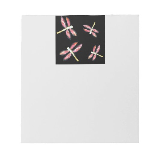 Kunstdanserende roze dragonfly notitieblok (Voorkant)