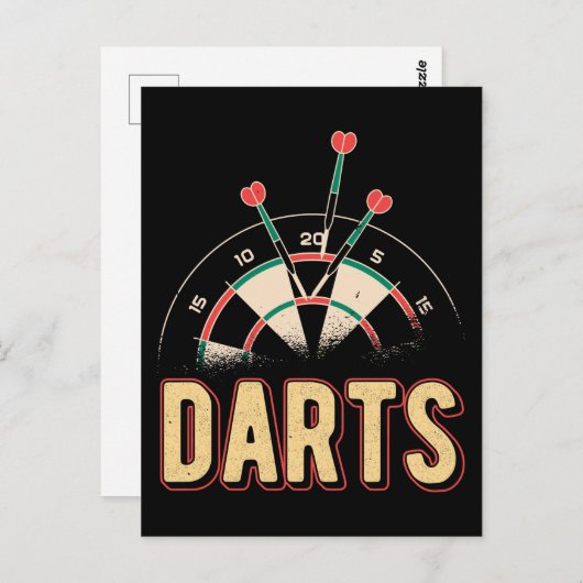 kunstdartboard 160 kunstspelers briefkaart (Voorkant / Achterkant)