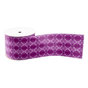 Kunstdebehang - paars en wit grosgrain lint