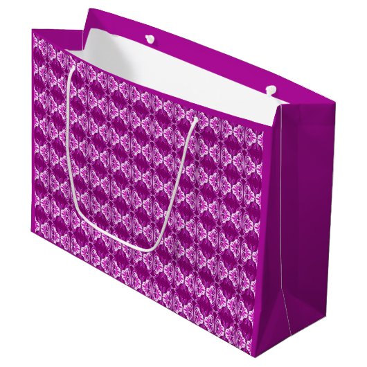 Kunstdebehang - paars en wit large cadeautasje (Voorkant Gekanteld)