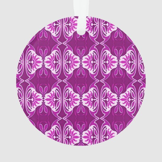 Kunstdebehang - paars en wit ornament (achterkant)