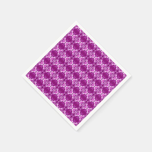 Kunstdebehang - paars en wit servetten (Hoek)
