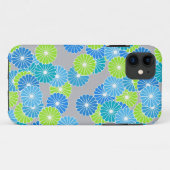 Kunstdebloem - blauw en kalkgroen Case-Mate iPhone case (Achterkant (horizontaal))