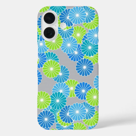 Kunstdebloem - blauw en kalkgroen Case-Mate iPhone case (Achterkant)