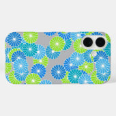 Kunstdebloem - blauw en kalkgroen Case-Mate iPhone case (Achterkant (horizontaal))