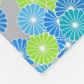 Kunstdebloem - blauw en kalkgroen fleece deken (Hoek)