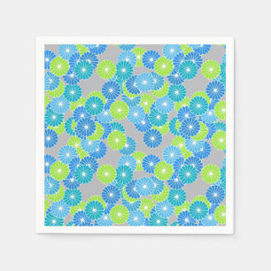 Kunstdebloem - blauw en kalkgroen servet