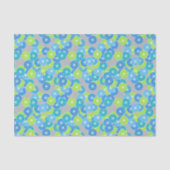 Kunstdebloem - blauw en kalkgroen tissuepapier (Voorkant)