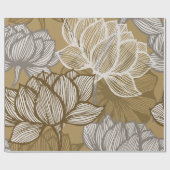 Kunstdebloem. Bloed gouden lijnkunst. Cadeaupapier (Vlak)