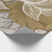 Kunstdebloem. Bloed gouden lijnkunst. Cadeaupapier (Hoek)