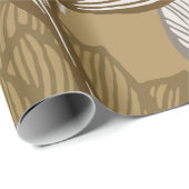 Kunstdebloem. Bloed gouden lijnkunst. Cadeaupapier (Rol Hoek)