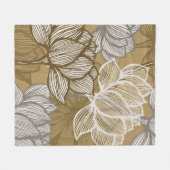 Kunstdebloem. Bloed gouden lijnkunst. Fleece Deken (Voorkant (Horizontaal))