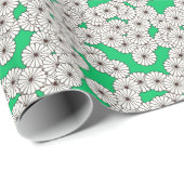 Kunstdebloem - crème op jade groen cadeaupapier (Rol Hoek)