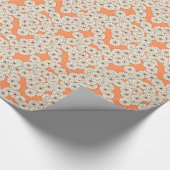 Kunstdebloem - crème op koraal sinaasappel cadeaupapier (Hoek)