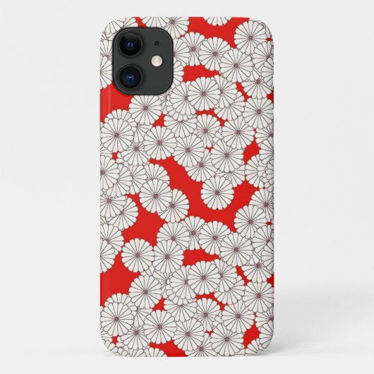 Kunstdebloem - crème op rood Case-Mate iPhone case (Achterkant)