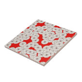Kunstdebloem - crème op rood tegeltje (Zijkant)