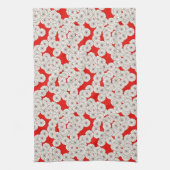 Kunstdebloem - crème op rood theedoek (Verticaal)