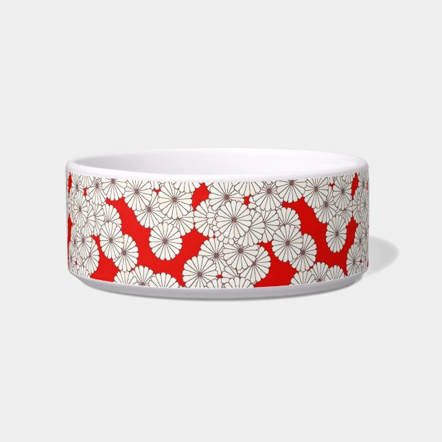 Kunstdebloem - crème op rood voerbakje (Links)