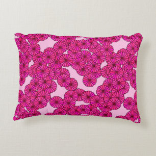 Kunstdebloem - magenta op roze accent kussen