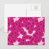 Kunstdebloem - magenta op roze briefkaart (Voorkant / Achterkant)