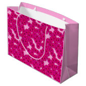 Kunstdebloem - magenta op roze groot cadeauzakje (Achterkant Gekanteld)