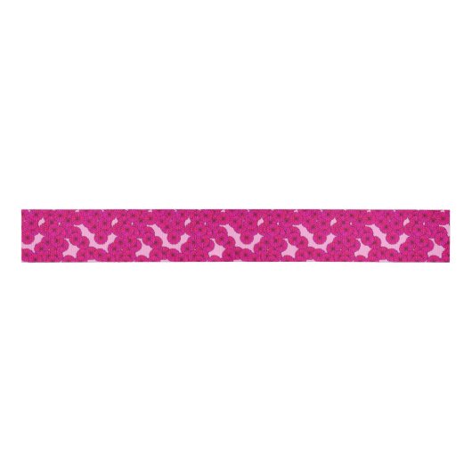 Kunstdebloem - magenta op roze grosgrain lint (Voorkant)