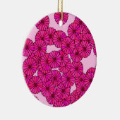 Kunstdebloem - magenta op roze keramisch ornament (Rechts)