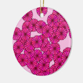 Kunstdebloem - magenta op roze keramisch ornament (Links)