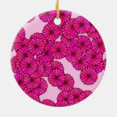 Kunstdebloem - magenta op roze keramisch ornament (Achterkant)