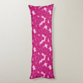Kunstdebloem - magenta op roze lichaamskussen (Achterkant (Verticaal))