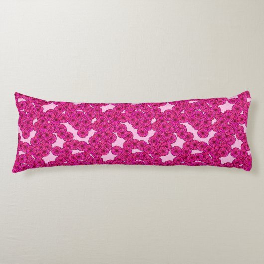 Kunstdebloem - magenta op roze lichaamskussen (Voorkant)