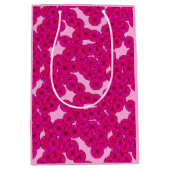 Kunstdebloem - magenta op roze medium cadeauzakje (Voorkant)