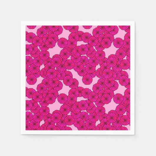 Kunstdebloem - magenta op roze servetten (Voorkant)