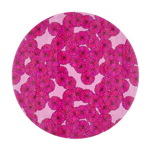Kunstdebloem - magenta op roze snijplank (Voorkant)