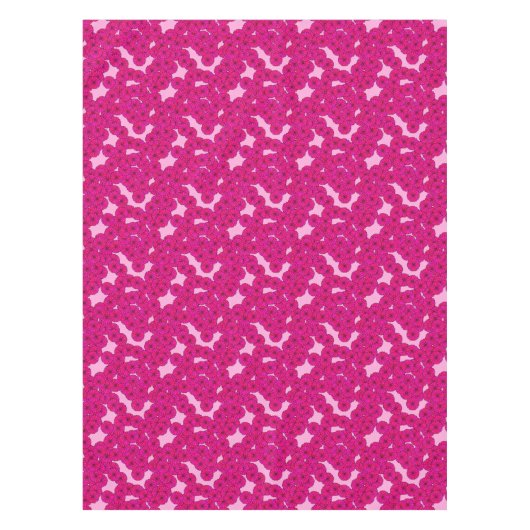 Kunstdebloem - magenta op roze tafelkleed (Voorkant)