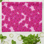 Kunstdebloem - magenta op roze theedoek (Gevouwen)