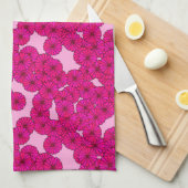 Kunstdebloem - magenta op roze theedoek (Quarter Fold)